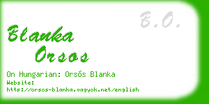 blanka orsos business card
